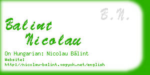 balint nicolau business card